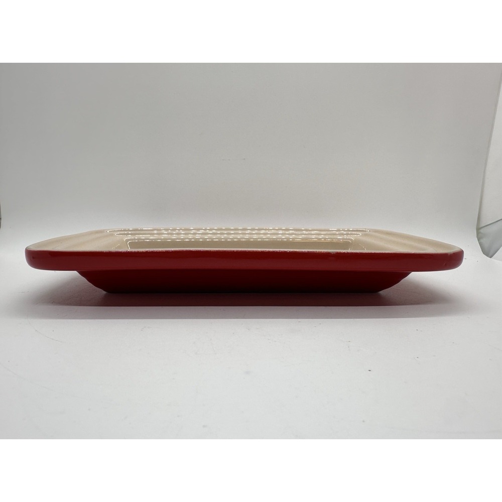 Le Creuset Red Stoneware Butter Dish Base Tray Only Replacement - Picture 2 of 6